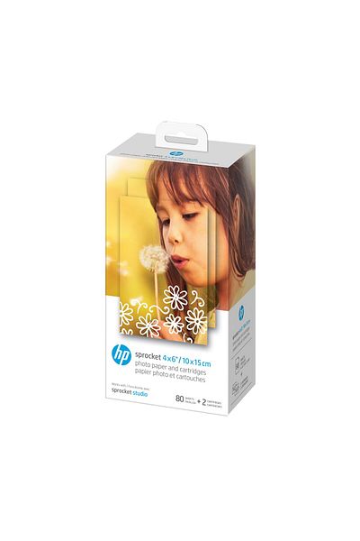 HP Pachet Hartie Foto si Cartus HP, 4x6 inch, 80 buc, pentru HP Sprocket Studio