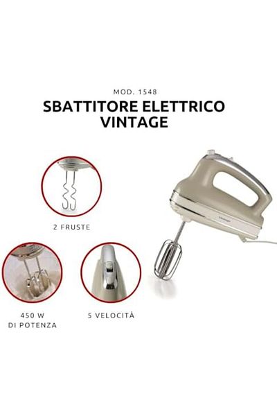 LUXE Vintage Hand Mixer Beige 1548/03 Lxshp 1055529