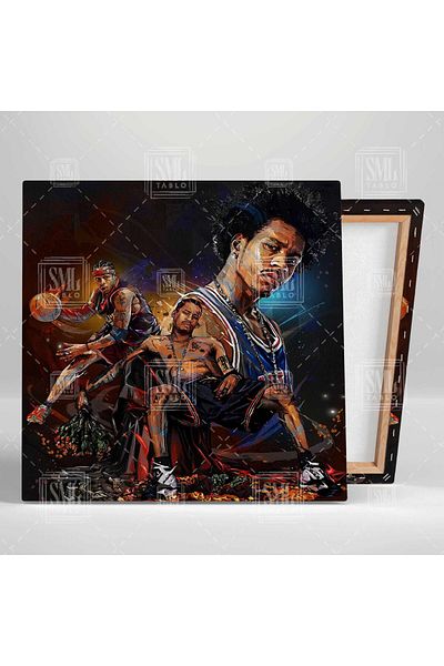 SML TABLO Allen Iverson Basketball Nba Abstract Art The Answer Τετράγωνος πίνακας σε καμβά