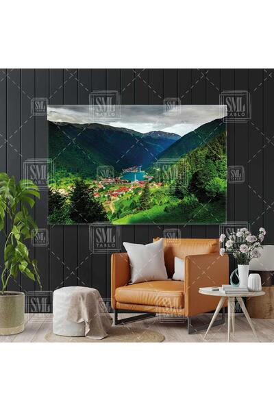 SML TABLO Trabzon Uzungöl Dağ Ve Göl Karadeniz Doğa Manzara Yatay Kanvas Tablo