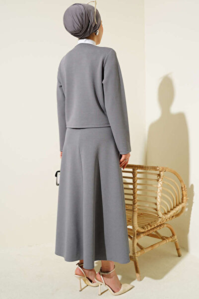 VOLT CLOTHİNG Women's Lace-Up Jacket Skirt Double Set