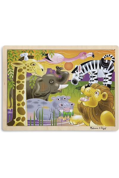 Mu Art Ahşap Mrt & Doug 12937 Wooden Puzzle, Safari, 24 Piece Art 871301