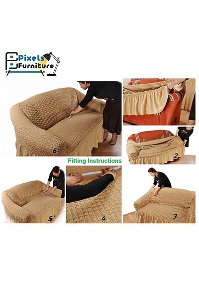 PixelsFurniture غطاء كنبة 3 أشخاص من بكسل الأثاث، قابل للتمدد ومضاد للتجاعيد ومقاوم للانزلاق، غطاء متين قابل للغسيل