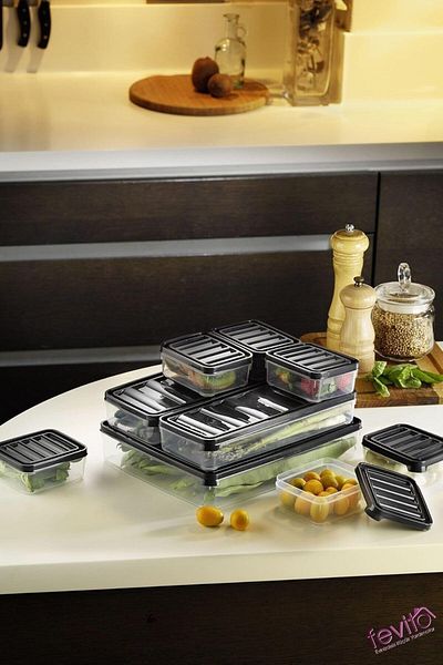 STOREMAX Ezg Microwave and Freezer Storage Container Set 9-Piece Anthracite S-400 Ezsnshop 1065757