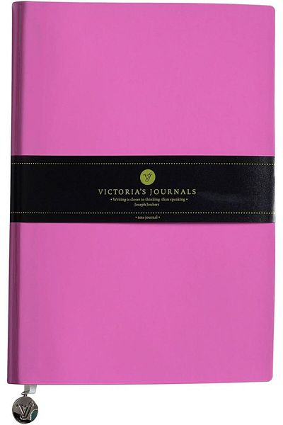 Mu Art Ahşap Mrt Patent Leather Flexible Cover Striped Notebook, 14.8X21 cm -Pink Art 871301