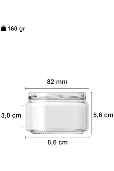 LUXE 230ml Different Sizes Jars 230 Cc Canned Metal Lid Glass Jars 6 Pcs (Transparent, 230 C