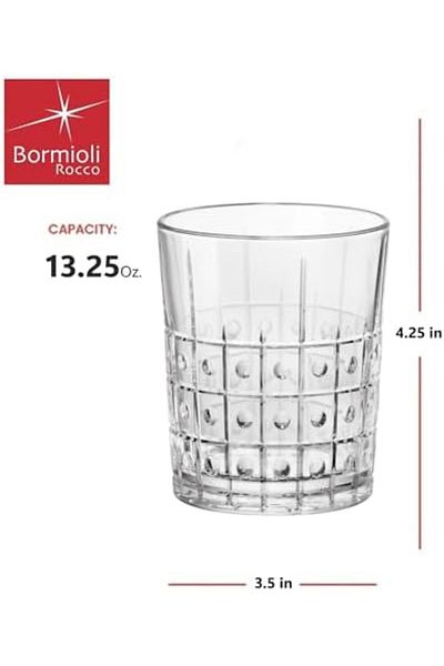LUXE Rocco Este Dof Glass, Set of 4, 382 Ml, Transparent Lxshp 1055529