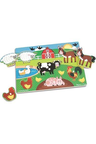 Mu Art Ahşap Mrt & Doug Wooden Handle Puzzle-Farm Art 871301