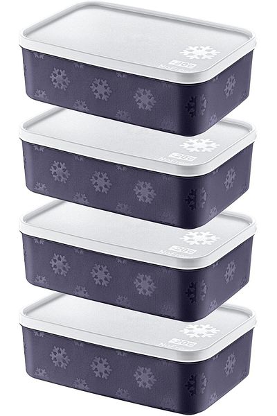 LUXE Set of 4 No Frost Storage Container Navy Blue 1600 ml Lxshp 1055529