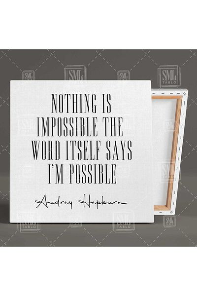 SML TABLO Audrey Hepburn Τυπογραφικό Πίνακας Τετράγωνος Καμβάς