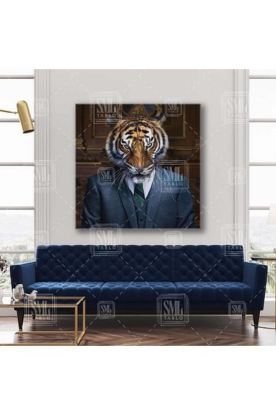 SML TABLO Καραβός Tiger Boss Boss Τετράγωνος πίνακας καμβά