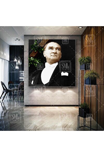 SML TABLO Мустафа Кемал Ататюрк CHP Яка Носна кърпичка Квадратна картина на п...