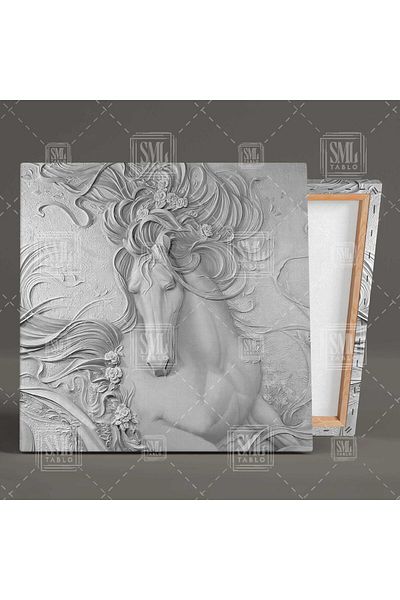 SML TABLO Μανδύες Flying Running Horse Relief Γλυπτό Τετράγωνο ζωγραφική σε καμβά