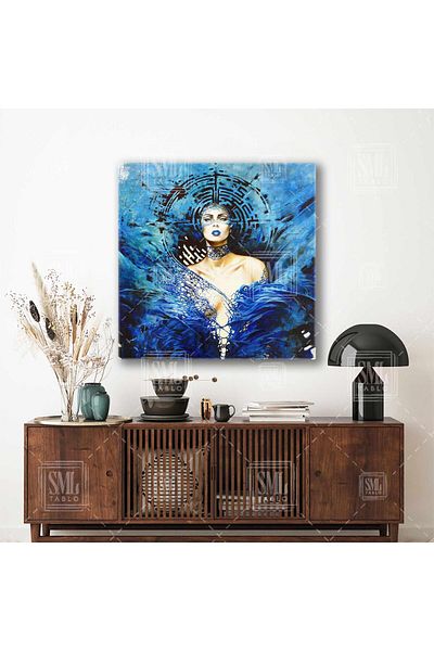 SML TABLO Τετράγωνη εκτύπωση σε καμβά Blue Winged Goddess