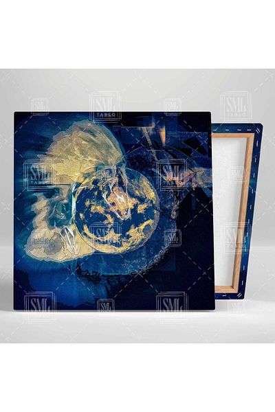 SML TABLO Abstract Earth Planet Galaxy Space Decor Τετράγωνος πίνακας σε καμβά