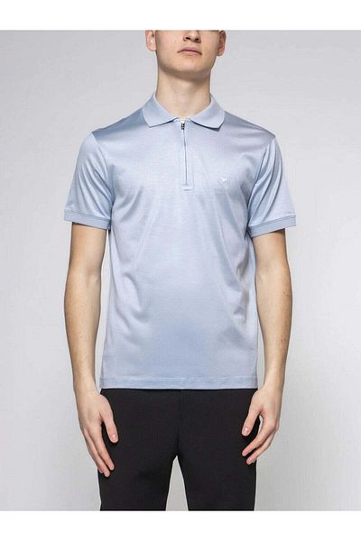 Emporio Armani Ανδρικό μπλουζάκι με κοντό μανίκι με φερμουάρ με κανονική εφαρμογή με γιακά πόλο EM001082 AF10017-U9378