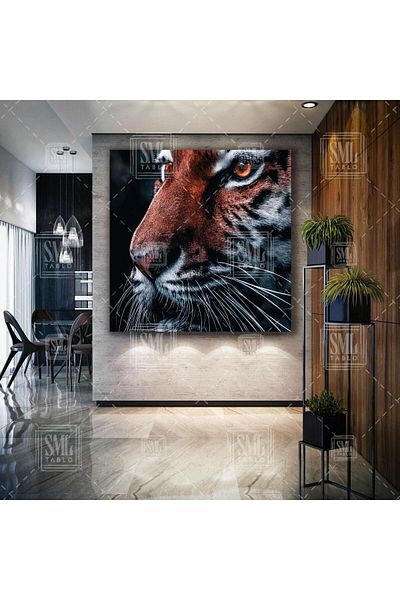 SML TABLO Wild Tiger Nobility Forest Animal Decor Τετράγωνος πίνακας σε καμβά