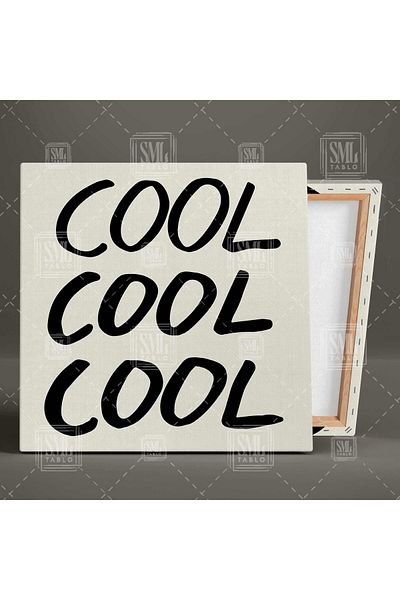 SML TABLO Cool Text Τυπογραφικός τετράγωνος πίνακας σε καμβά