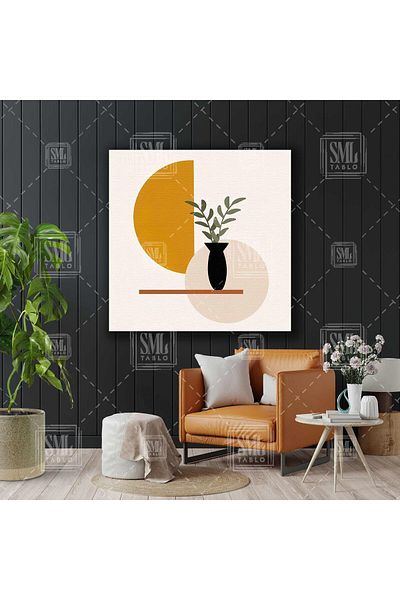 SML TABLO Φυτό στο ράφι Boho Minimal τετράγωνος πίνακας σε καμβά