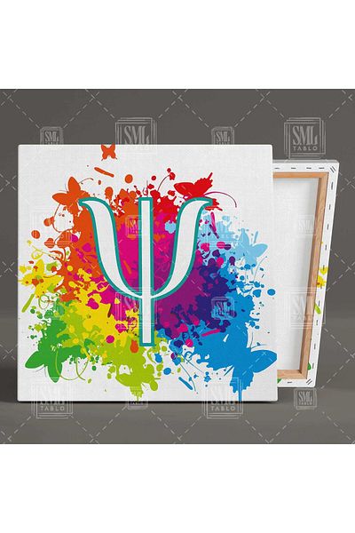 SML TABLO Psiholog Birou Psihologie Colorat Psi Simbol Decor Pătrat Canvas Art
