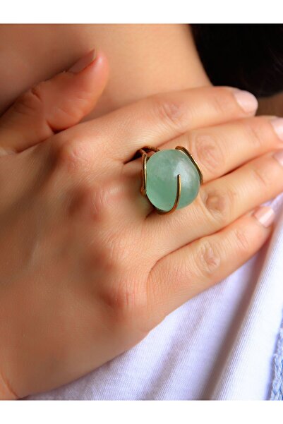 esha الحجر الطبيعي العقيق الأخضر الحجم العملاق الحجر الطبيعي خاتم قابل للتعديل euy10ysa