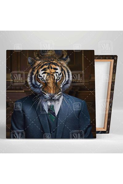 SML TABLO Καραβός Tiger Boss Boss Τετράγωνος πίνακας καμβά