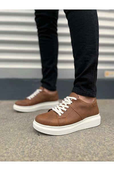 Joy Man JY151 Мъжки ежедневни маратонки Boost с връзки Skin CBT - кафяви
