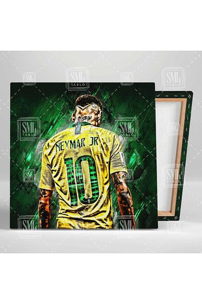 SML TABLO Neymar Da Silva Junior Jr Βραζιλία Ποδοσφαιριστής Τετράγωνος Πίνακας Καμβά