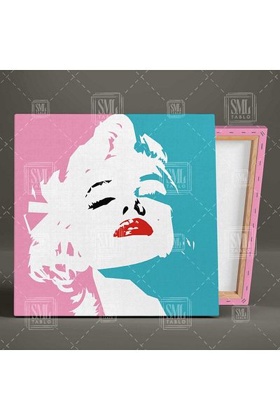 SML TABLO Marliyn Monroe cu ruj roșu femeie retro femeie pătrată pictură pe pânză