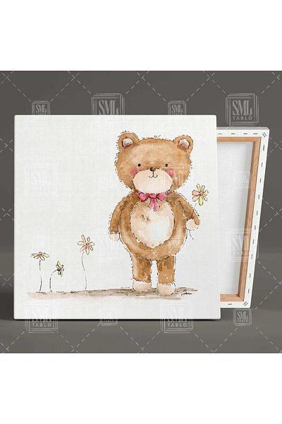 SML TABLO Baby Bear Cartoon Character Διακόσμηση Παιδικού Δωματίου Τετράγωνος πίνακας σε καμβά