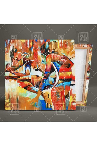 SML TABLO Figurine de femei colorate abstracte Pictură pătrată pe pânză