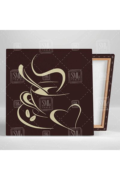 SML TABLO Ένα φλιτζάνι καφέ Love Cafe Restaurant Decor Τετράγωνος πίνακας σε καμβά