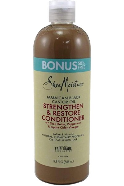 Shea Moisture بلسم شيا مويستشر لتقوية الشعر وتجديده بزيت الخروع الأسود الجاما...