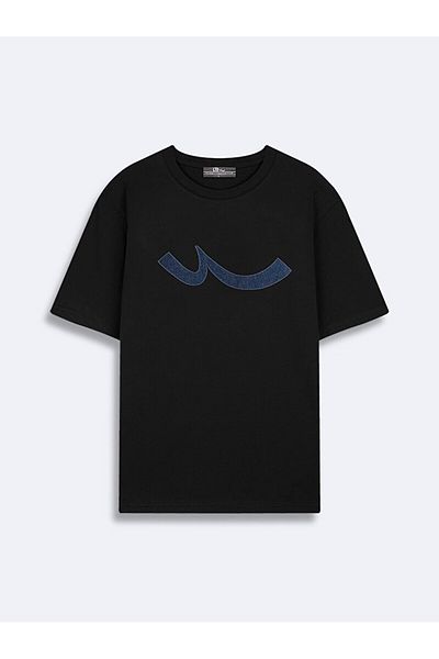 Ltb Short Sleeve Crew Neck Sıgn Printed Regular Black T-Shirt
