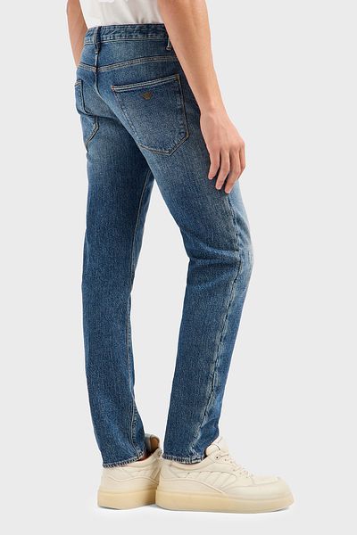 Emporio Armani Men's Slim Fit Denim Fabric Stretch Cotton Skinny Leg Blue Jeans Em 000121   Af13281-Mb002