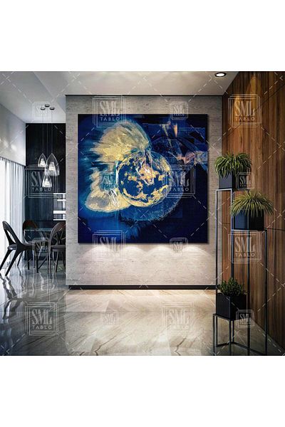 SML TABLO Abstract Earth Planet Galaxy Space Decor Τετράγωνος πίνακας σε καμβά