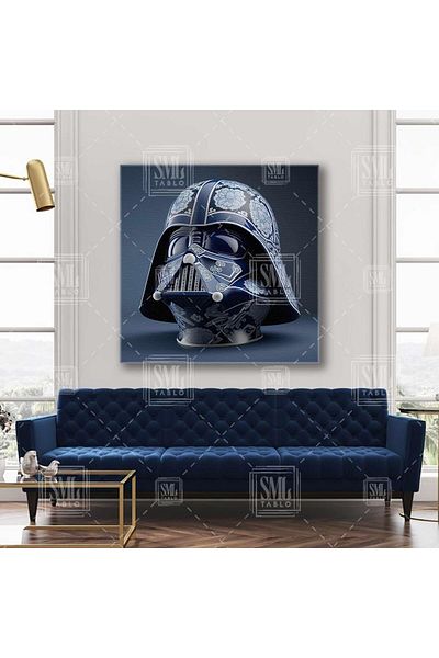 SML TABLO Star Wars Darth Wader Μάσκα Μαύρου Λόρδου Πλακάκι Κεραμικό Τετράγωνο Πίνακας ζωγραφικής σε καμβά