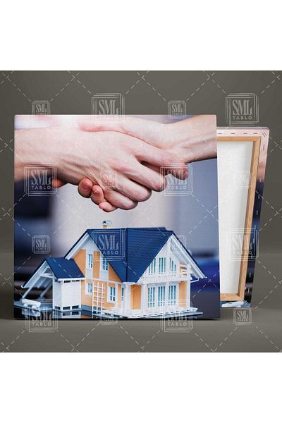 SML TABLO Imobiliare Imobiliare Construcții Case Agent Imobiliare Pictură pătrată pe pânză