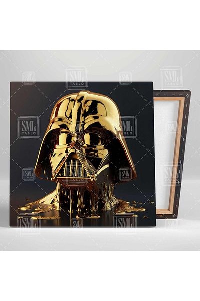 SML TABLO Star Wars Gold Darth Wader Mask Χρυσή Μάσκα Υγρής Τετράγωνη ζωγραφική σε καμβά