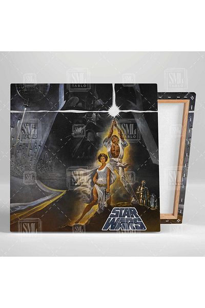 SML TABLO Star Wars Ταινία Star Wars Νοσταλγική Εικονογράφηση Αφίσα Τετράγωνη ζωγραφική σε καμβά