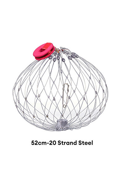 Choice قفص شبكي لصيد الأسماك من الفولاذ بطول 52 سم، مكون من 20 خيطًا، سلكي لل...