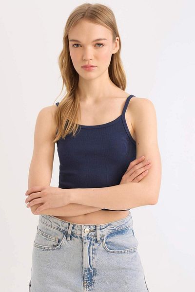 DeFacto Coool Fitted Ribbed Camisole Strap Tank Top B0563AX25SM