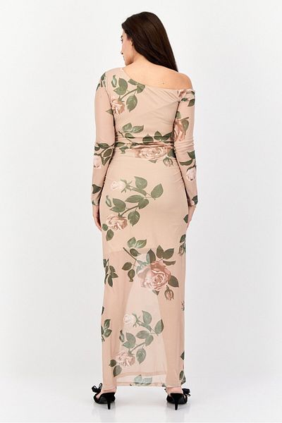 No Comment Women Floral Print Midi Dress, Multicolor