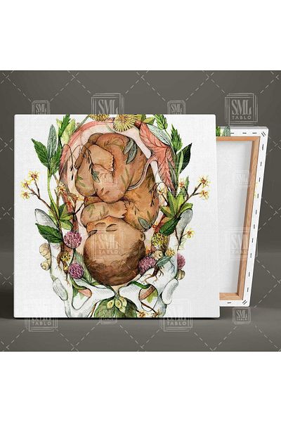 SML TABLO Baby Woman Birth Canal Office Examination Square Canvas Painting
