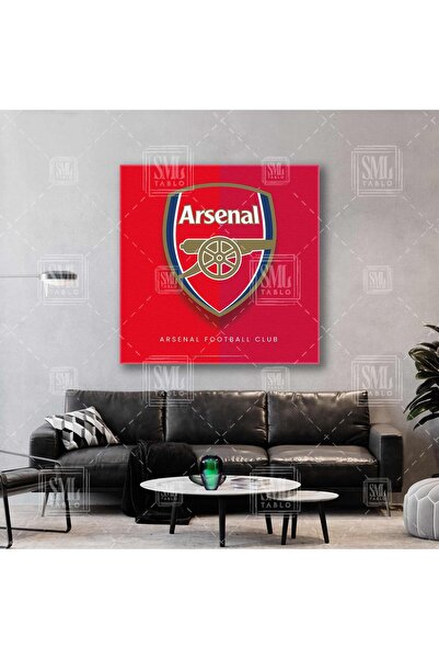 SML TABLO Arsenal Futbol Kulübü Logosu Arsenal Futball Club Kare Kanvas Tablo