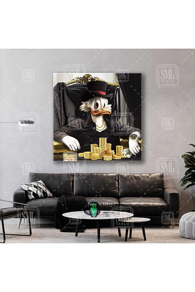 SML TABLO Tablou de pânză Varyemez Uncle Gold Luxury Dollar Square