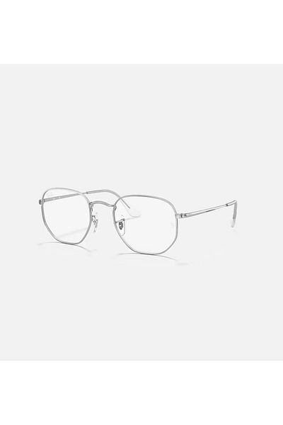 Ray-Ban Hexagonal Eyeglasses RX 6448 2501 Size 51 Frame Silver Color for unisex