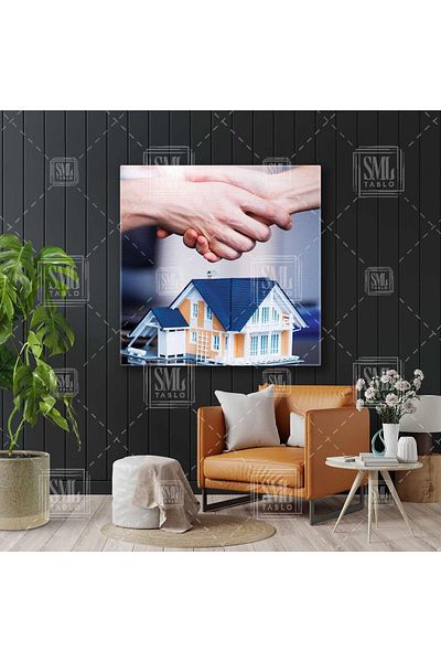 SML TABLO Imobiliare Imobiliare Construcții Case Agent Imobiliare Pictură pătrată pe pânză