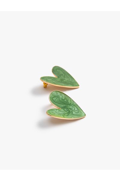 Koton Heart Shaped Glitter Earrings