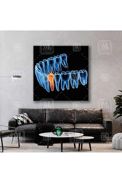 SML TABLO Dentist Dental Office Rose Design Dentist Square Canvas Painting